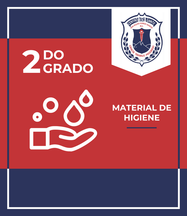 Centro Escolar Gante: Paquete de Material de Higiene 2do de Primaria