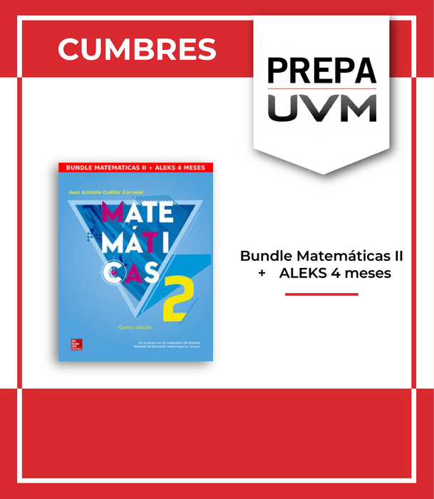 UVM Cumbres Cuatrimestral: Paquete Matemáticas 2 + Aleks 4 meses